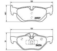 Set di pastiglie freno BREMBO P 06 038, posteriore