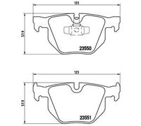 Set di pastiglie freno BREMBO Xtra P 06 039X, posteriore