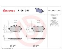 Set di pastiglie freno BREMBO Xtra P 06 051X, anteriore