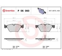 BREMBO P 06 060 Kit pastiglie freno, Freno a disco per BMW,BMW (BRILLIANCE)