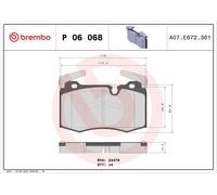 BREMBO P 06 068 Kit pastiglie freno, Freno a disco per MINI