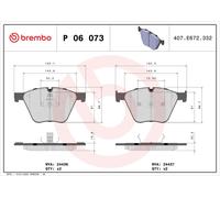 BREMBO P 06 073 Kit pastiglie freno, Freno a disco per ALPINA,BMW
