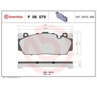 BREMBO P 06 079 Kit pastiglie freno per BMW 2 Coupé (F22, F87), 5 (F10), 6 Cabri