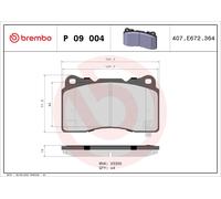 Set di pastiglie freno BREMBO P 09 004