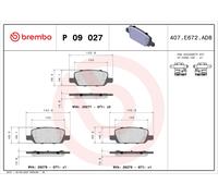 BREMBO Kit pastiglie freno, Freno a disco P09027