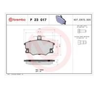 Brembo P 23 017 - Pastiglia Freno - Anteriore