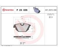 BREMBO P23026 Kit pastiglie freno per FIAT BARCHETTA (183_), BRAVO I (182_), COU