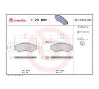 Brembo P 23 092 - Pastiglia Freno - Anteriore