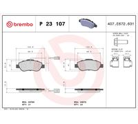 SERIE PASTIGLIE PATTINI FRENO BREMBO ANT FOR FIAT 500 1.2 '07->