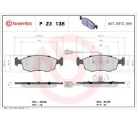 Brembo P 23 138 - Pastiglia Freno - Anteriore
