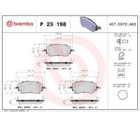 BREMBO P 23 198 Kit pastiglie freno, Freno a disco per ABARTH,FIAT