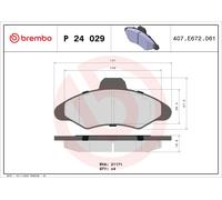 BREMBO P 24 029 Kit pastiglie freni