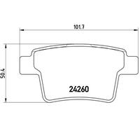 Set di pastiglie freno BREMBO P 24 063, posteriore