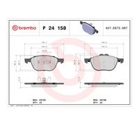 Brembo P 24 158 - Pastiglia Freno - Anteriore