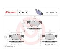 BREMBO P 24 201 Kit pastiglie freni