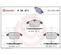 Pastiglie freno Brembo P 24 211, anteriore. Set di 4