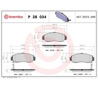 Set di pastiglie freno BREMBO Xtra P 28 034X, anteriore