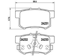 Brembo P 28 051 - Pastiglia Freno - Posteriore