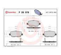 BREMBO P 28 078 Kit pastiglie freni
