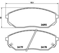 BREMBO P 30 019 Kit pastiglie freno, Freno a disco per KIA