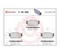 BREMBO P 30 026 Pastiglie freno anteriore per Rio Accent Pride