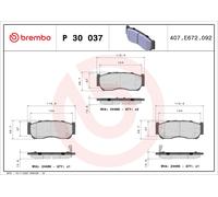 BREMBO P 30 037 Kit pastiglie freno, Freno a disco per FENGXING,FORTHING,HAWTAI,