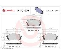 Brembo P 30 039 - Pastiglia Freno - Anteriore
