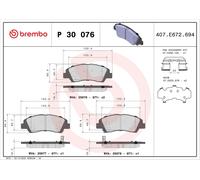 BREMBO P 30 076 Kit pastiglie freno, Freno a disco per HYUNDAI