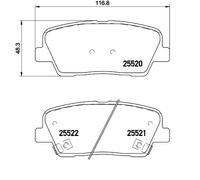 KIT PASTIGLIE FRENO POST BREMBO HYUNDAI GENESIS Coupé 3.8 V6 260KW 12> P30081