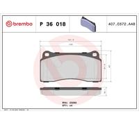 BREMBO P 36 018 Kit pastiglie freni per NISSAN GT-R (R35)