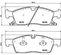 BREMBO P 37 015 Kit pastiglie freno, Freno a disco per DODGE,JEEP