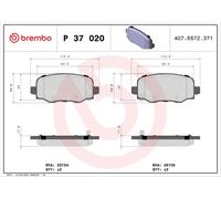 Brembo Kit Pastiglie Freno P37020