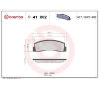 BREMBO P 41 002 Kit pastiglie freni