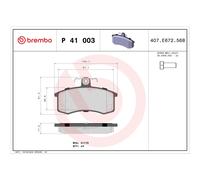 BREMBO P 41 003 Pastiglie freno anteriore per Kalina Samara Granta Priora 110 11