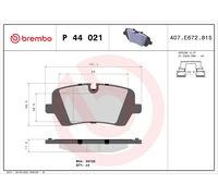 Brembo P 44 021 - Pastiglia Freno - Posteriore