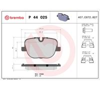 BREMBO P 44 025 Kit pastiglie freno, Freno a disco per LAND ROVER
