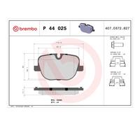 BREMBO Pastiglie Freni P 44 025 Kit Pastiglie Freni,Kit Pasticche Freni LAND ROVER,Range Rover Sport (L320),Range Rover III (L322)