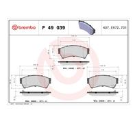 Brembo Kit Pastiglie Freno P49039
