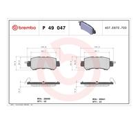 Set di pastiglie freno BREMBO P 49 047, posteriore