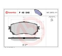BREMBO P 49 048 Pastiglie freno anteriore per Mazda 6