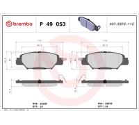 Brembo P 49 053 - Pastiglia Freno - Posteriore