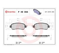 BREMBO P 49 055 Pastiglie freno anteriore per 2 Kicks Yaris R / iA