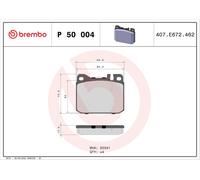 BREMBO P 50 004 Kit pastiglie freno, Freno a disco per MERCEDES-BENZ