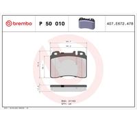 BREMBO Kit Pastiglie Freno Freni a Disco Frontale per Mercedes-Benz 320 300
