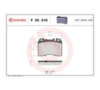 Brembo P 50 010 - Pastiglia Freno - Anteriore