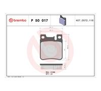 Brembo P 50 017 - Pastiglia Freno - Posteriore