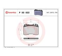 BREMBO P 50 022 Kit pastiglie freni
