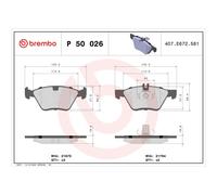 Brembo Kit pastiglie freno P 50 026 freno a disco per Chrysler, Mercedes-Benz