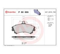 Set di pastiglie freno BREMBO P 50 055, anteriore