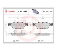 Set di pastiglie freno BREMBO P 50 063, anteriore